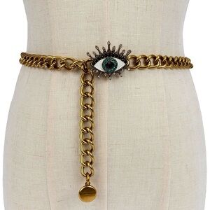 Kurt Geiger London Crystal Embellished Evil Eye Chain Belt